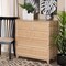 Baxton Studio Elsbeth Mid-Century Modern Oak Brown Finished Wood and Natural Rattan 5-Drawer Storage Cabinet 226-12954-ZORO - alternate 6